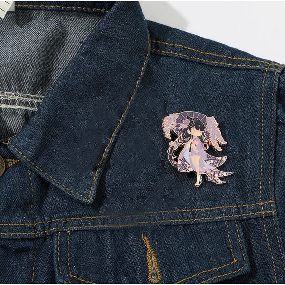 Genshin Impact Video Game Raiden Shogun Enamel Pins GS-05 - Picture 4 of 4